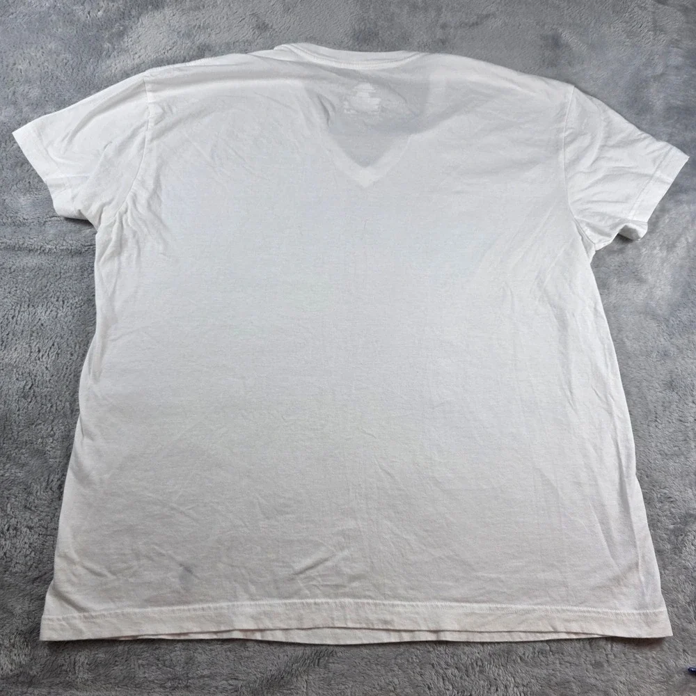 Polo Ralph Lauren Men XL White T-Shirt V-Neck‎ Classic Fit Embroidered Pony